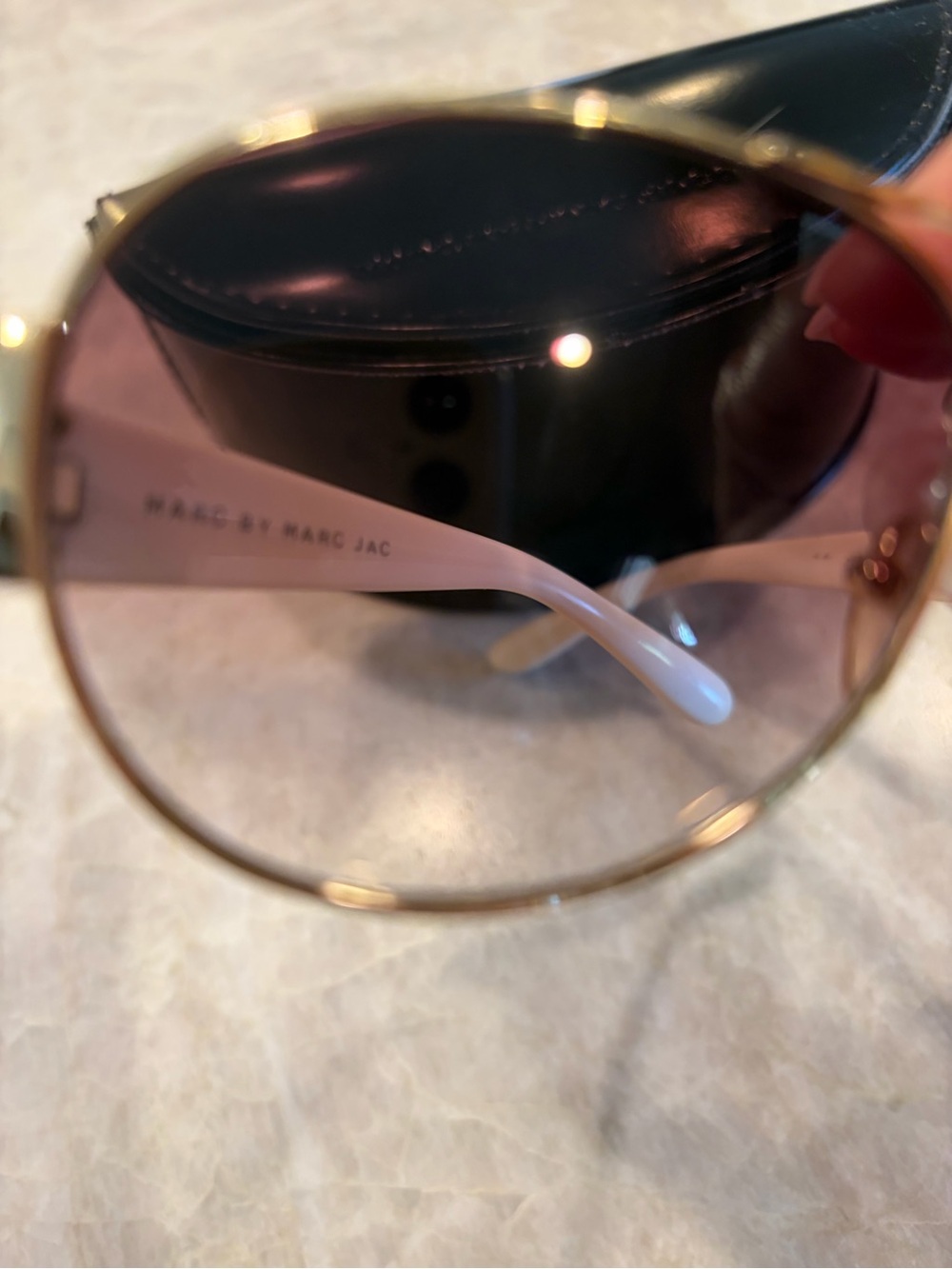 Marc by Marc Jacobs Women's Gold & White Gradient Aviator style Sunglasses. - Picture 5 of 13